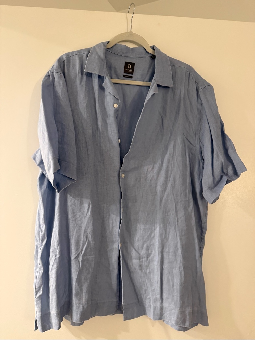 Breathable Light Blue Short Sleeve Button-Down Shirt